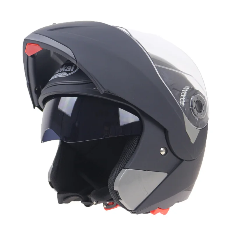 

Full face helmet motorcycle double visor racing motorcyclist motocross flip up helmet