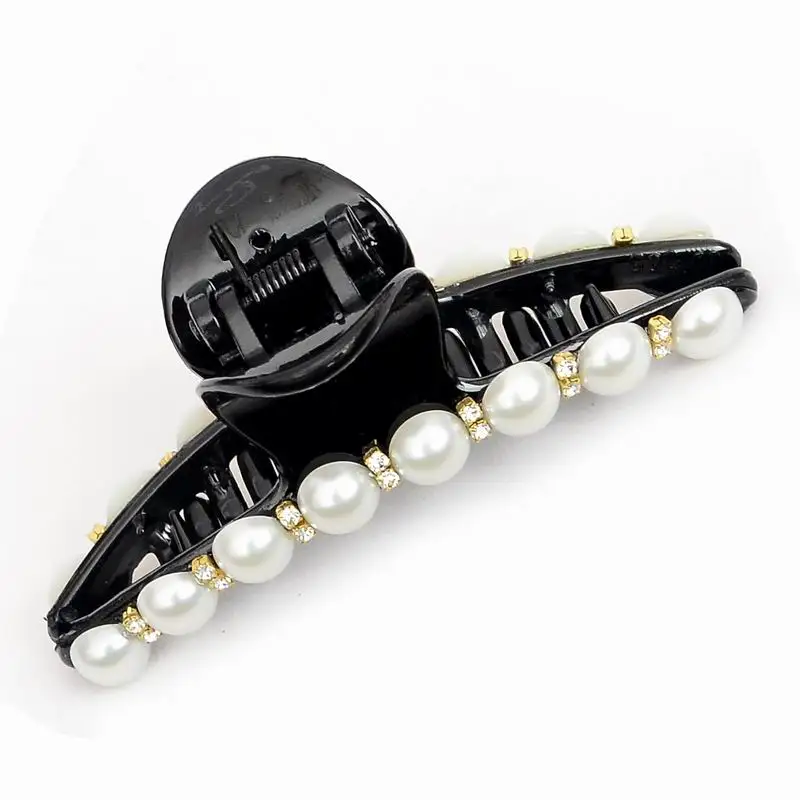 

Women Hair Clip fashion Hair Claw black simulated pearl Hairpin hair accessories for women simple hair claws crab clamp jewelry