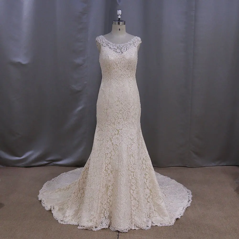 Pearl Cap Sleeve Wedding Dress 2