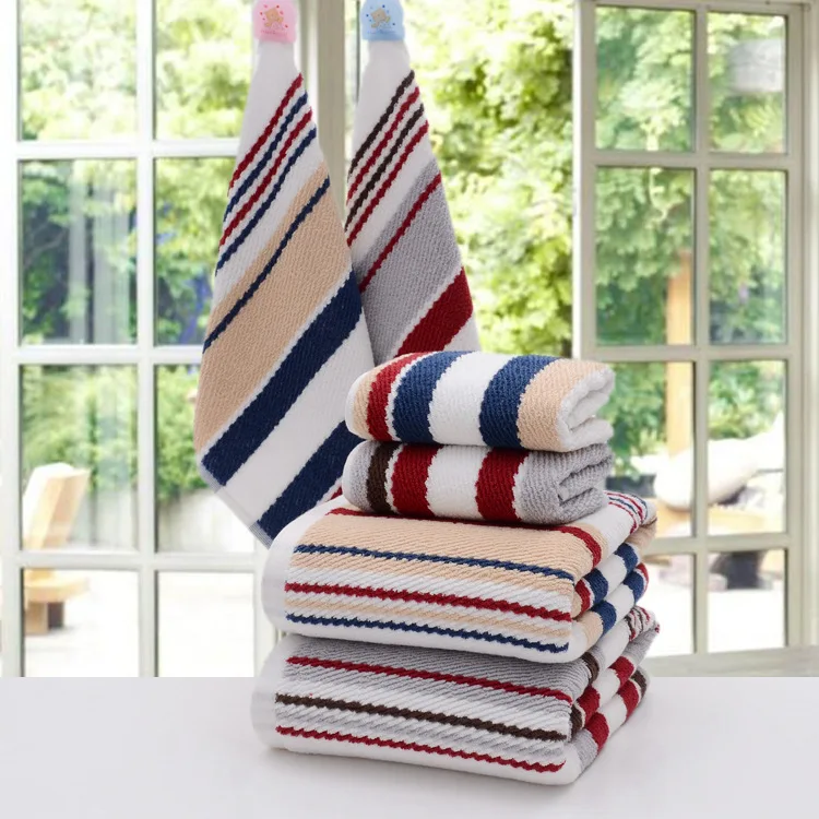 34*70/70*140cm Striped Cotton Bath Towels for Adults,Designer SPA Beach
