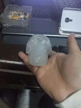 

ymy 0116P [old craft ] Fast L4.inch FengShui Good Luck Skull Carving, Realist Crystal statue (A031