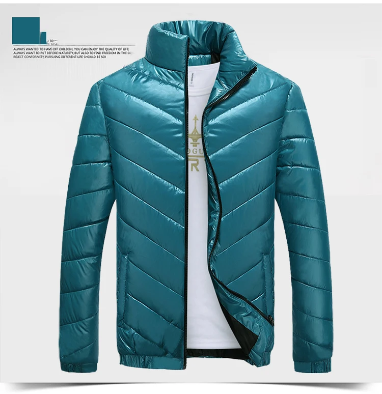 Euro 2016 plus size Eiderdown cotton men parkas autumn winter fashion warm thicken stand collar zippers