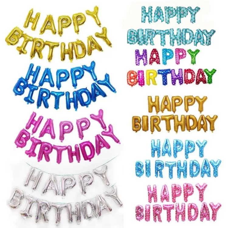 

Happy Birthday balloon air Letters Alphabe foil balloons kids toy wedding party birthday helium party balloon decoration Number
