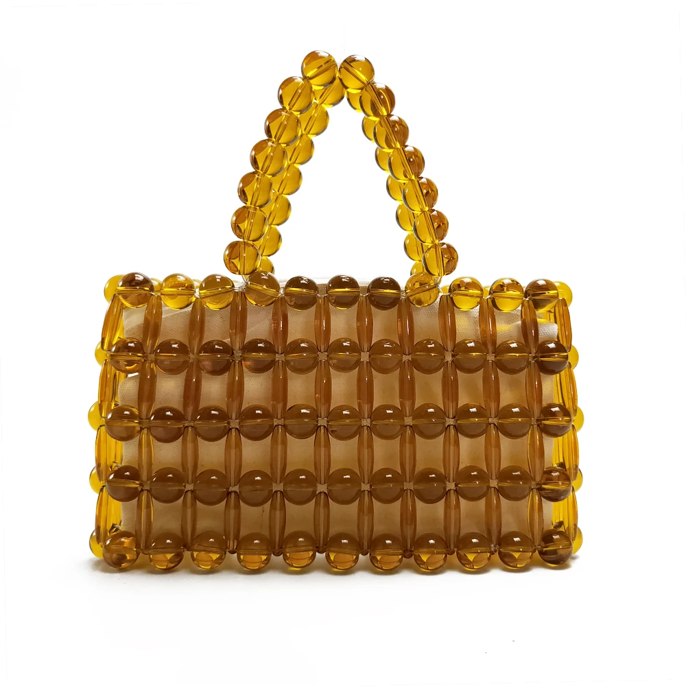 

2019 Small Handbag Handmade Beads Bag Hollow Out Day Clutches