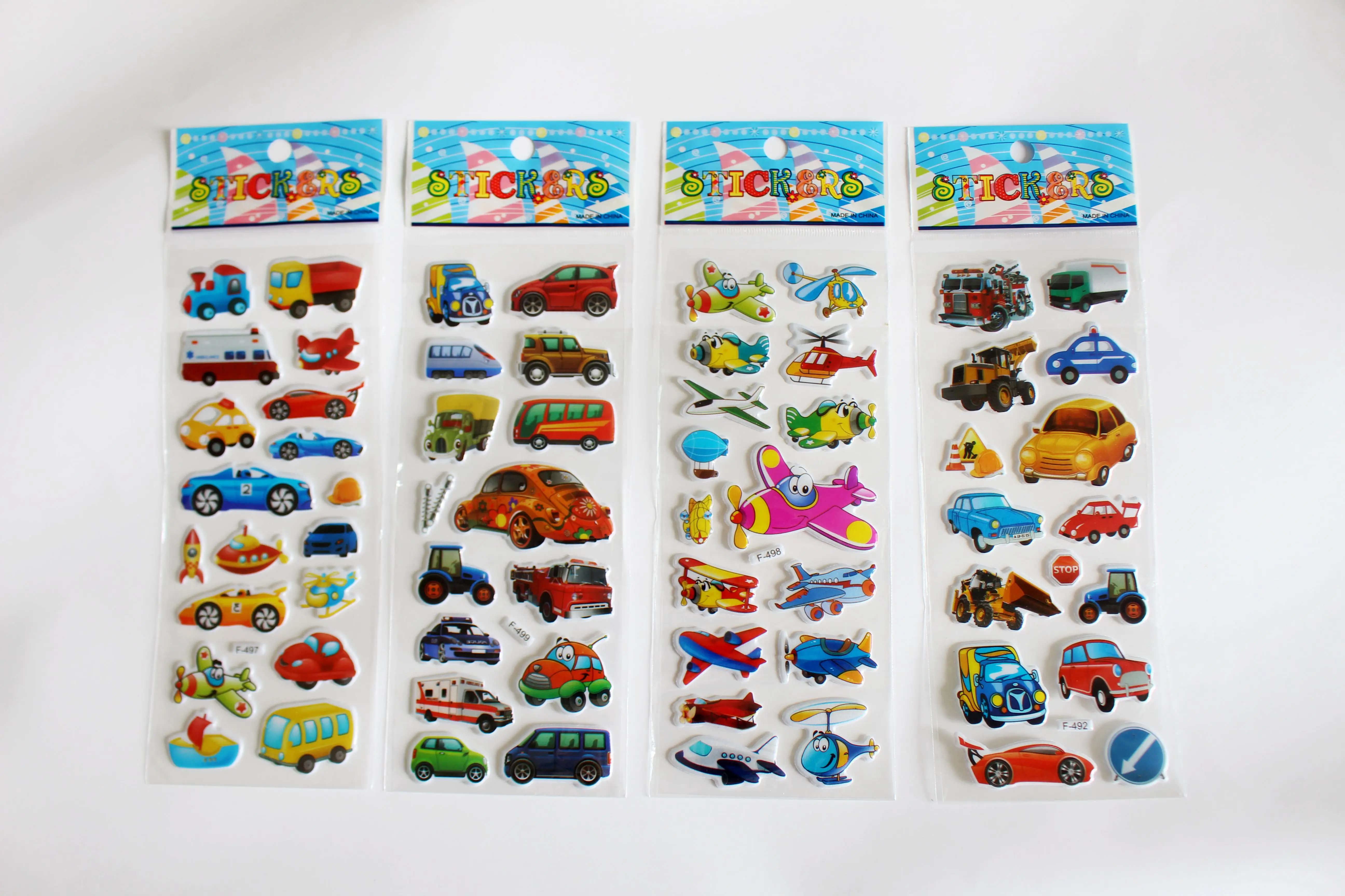 

6 sheets Truck Forklifts Car 3D Stickers Lot Industrial Engineering Bulldozers Excavators Adesivos Funny Scrapbooking Kids Toys