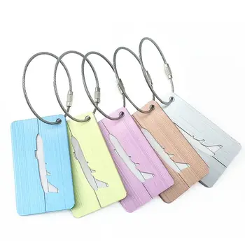 

Chic Aluminum Alloy Aircraft Shape Luggage Tag ID Address Holder Portable Fashion Design Suitcase Baggage Boarding Portable