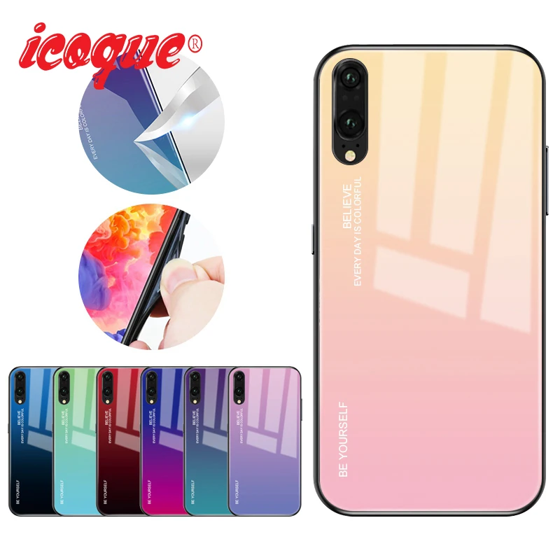 Чехол из закаленного стекла для Huawei P20 Lite Роскошный чехол Nova 3 3i P Smart Mate 20 10 Pro Honor 9 8X