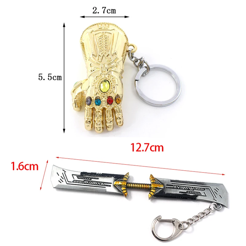 Мстители 4 завершающей танос меч поп Косплэй реквизит унисекс танос Бесконечность перчатка с крагами брелок аксессуары