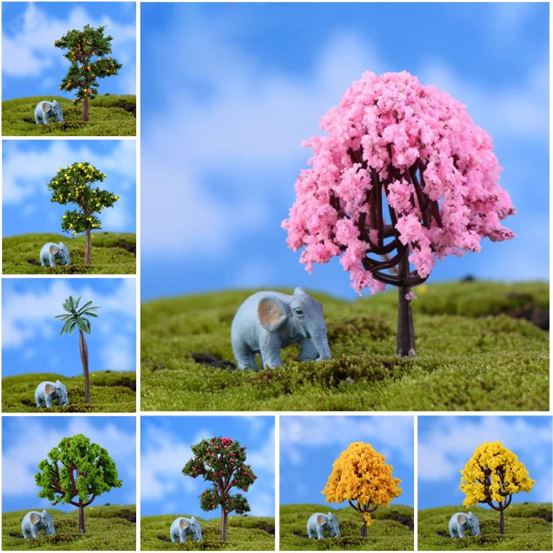 8 типов Мини Миниатюрный садовое украшение миниатюрный в виде дерева из смолы фигурка ремесло растительный горшок Сказочный садовый декор поставка