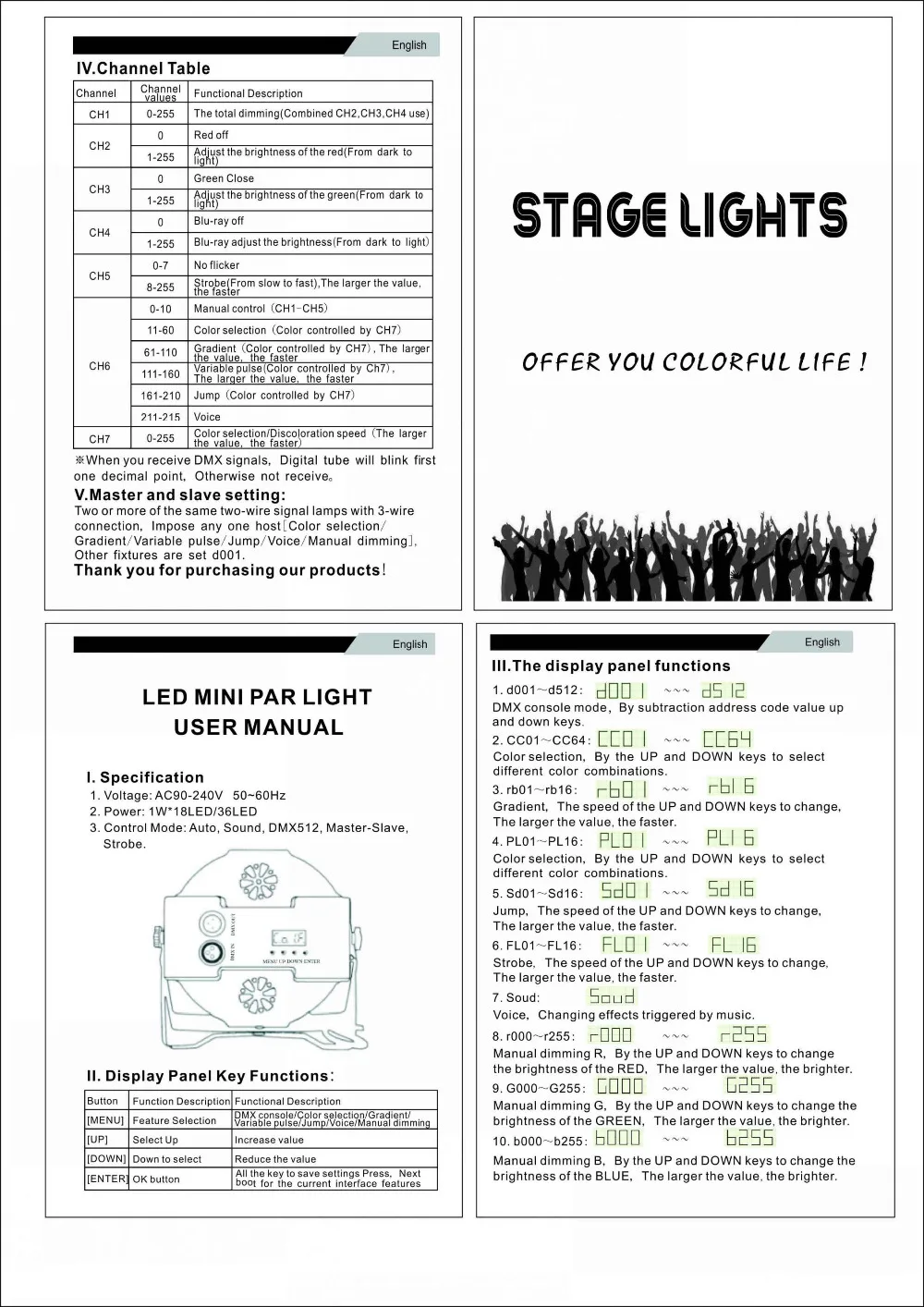 Jiguoor Свет этапа 36 Вт 36 светодиодный RGB номинальной света DMX512 ведомый светодиодный плоский DJ контроллер оборудования дискотеки KTV музыка