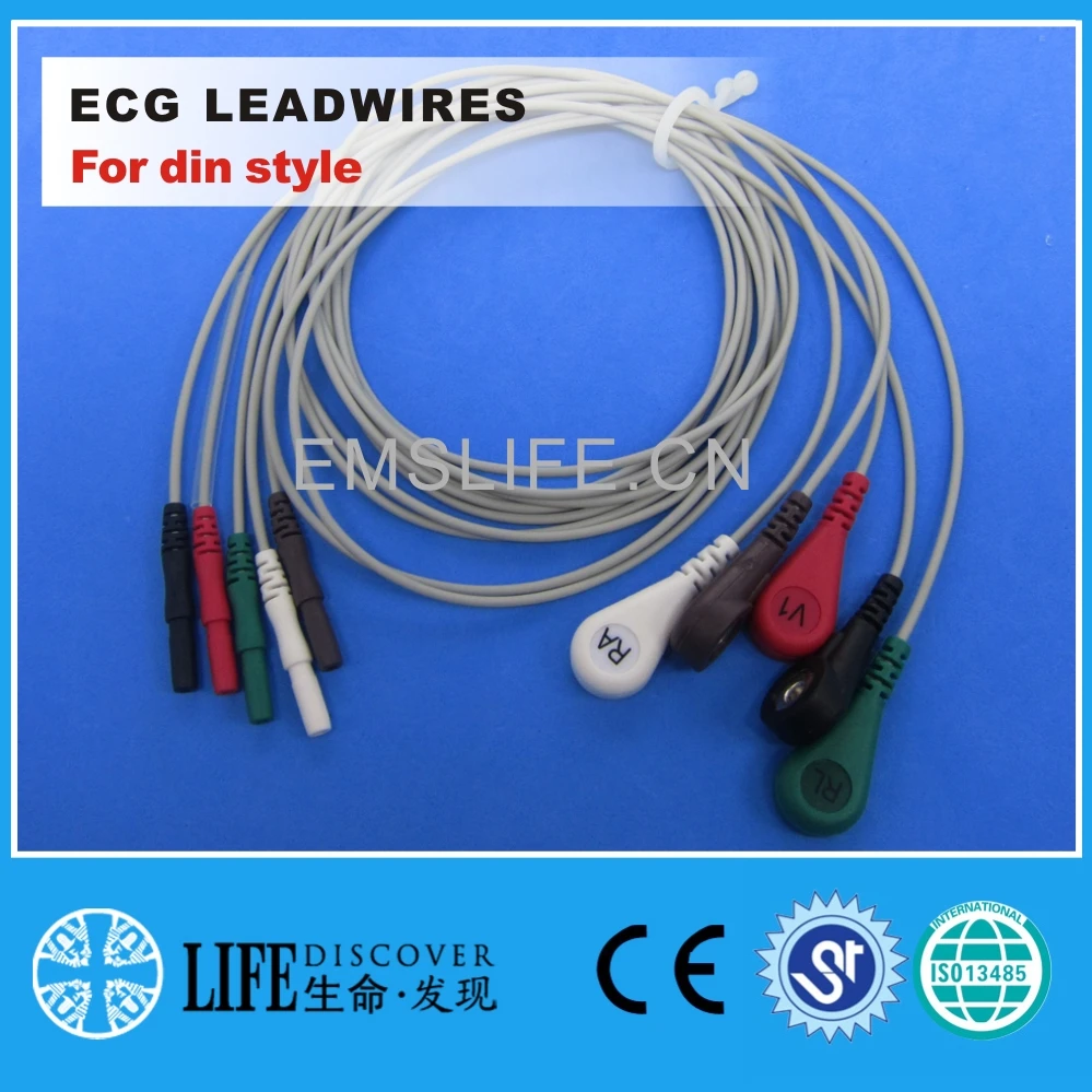 

ECG 5-свинцовые провода с защелкой для din стиля