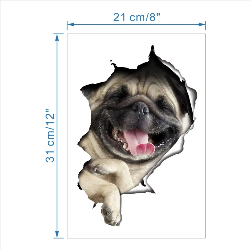 3D яркие кошки собаки Наклейка на стену Туалет дверь холодильник компьютер ванная комната Декор стены настенные наклейки с животными художественный постер панно