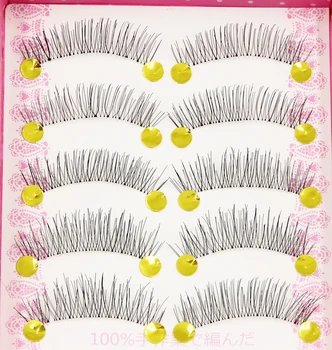 

YOKPN New 1 box 5 pairs Transparent Cotton Stems False Eyelashes Natural Cross Messy Fake Eyelashes Daily Makeup Tool Eye Lashes