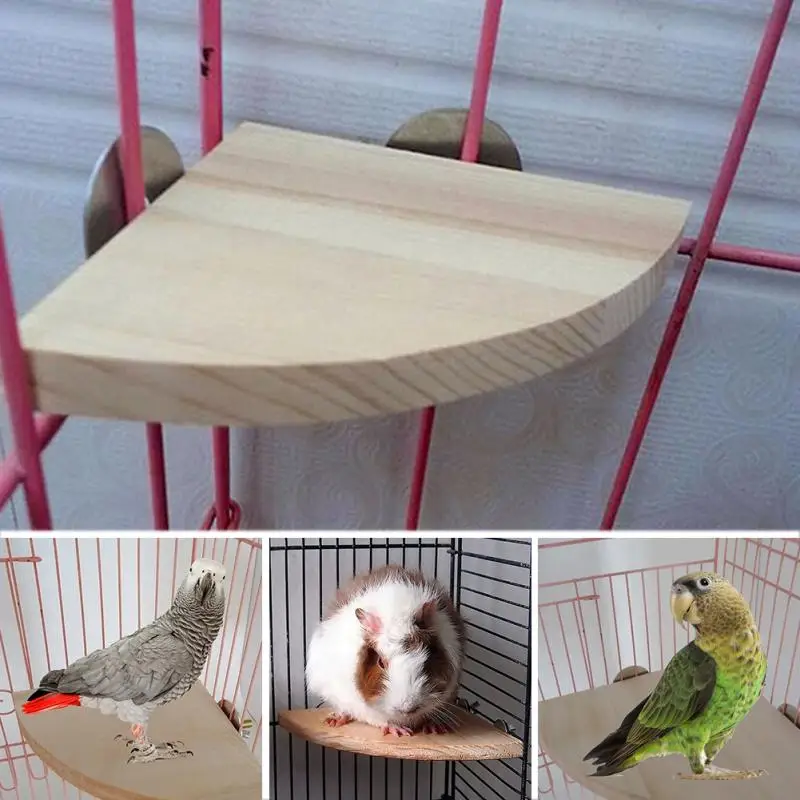 

Fan Shape Wooden Parrot Bird Cage Perches Stand Platform Pet Parakeet Budgie Toys Hanging Resk Toy Gift Supplies 2 Size