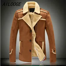 AILOOGE/Новинка года; зимняя мужская одежда больших размеров; кашемировая стеганая куртка из оленьей кожи; тонкая куртка с хлопковой подкладкой; теплые пальто