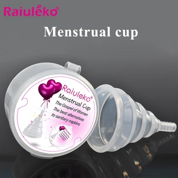 

Raiuleko Menstrual Cup Collapsible Health Medical Grade Silicone Replacement Sanitary Napkins Female Health Vaginal Care S / L)