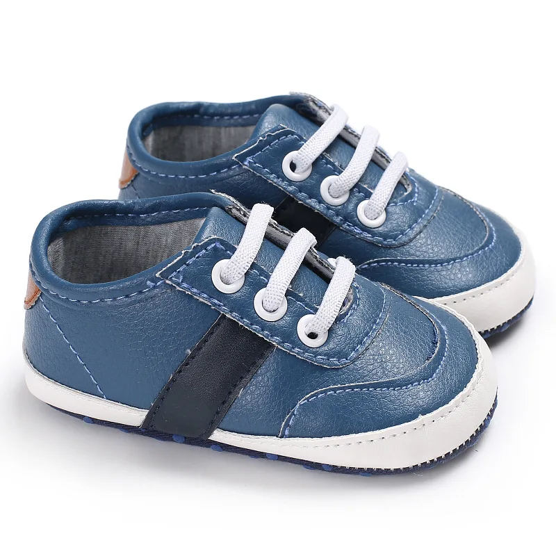 Новорожденных кожа детские кроссовки для маленьких мальчиков и девочек малышей обувь Schoenen обувь малышей Sapatos Zapatos De Bebe Menino - Цвет: Синий