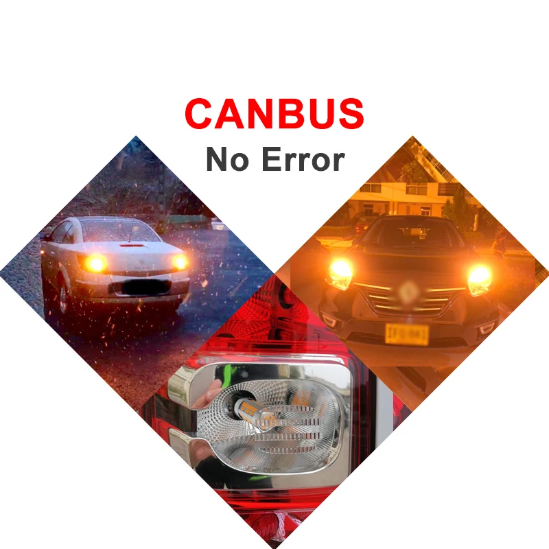 2x светодиодный CanBus без ошибок 1156 7506 7528 BA15S P21W светодиодный BAU15S PY21W T20 7440 WY21W для автомобилей сигнала поворота светильник без вспышки желтый@ 12 В