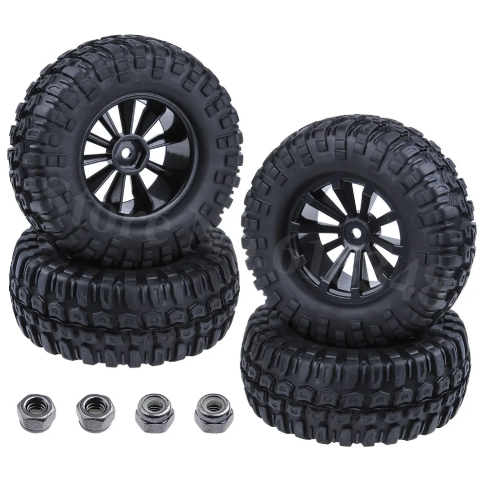 4x 96mm 1.9" Tires Tyres & Wheel Rims Set with Foam for 1/10 Scale RC