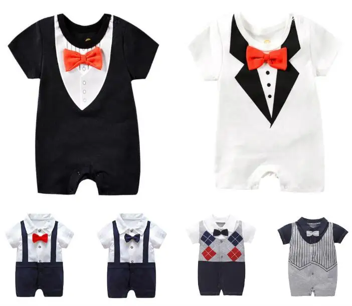 

summer bodysuit for baby boys wedding party tuxedo suit baby boys birthday photo shooting costume gentleman baby shower gift