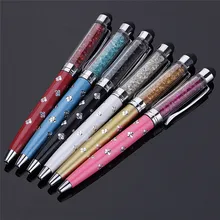 2-в-1 очаровательный со стразами емкостный Сенсорный экран ручка Шариковая стилус цветочный ручка