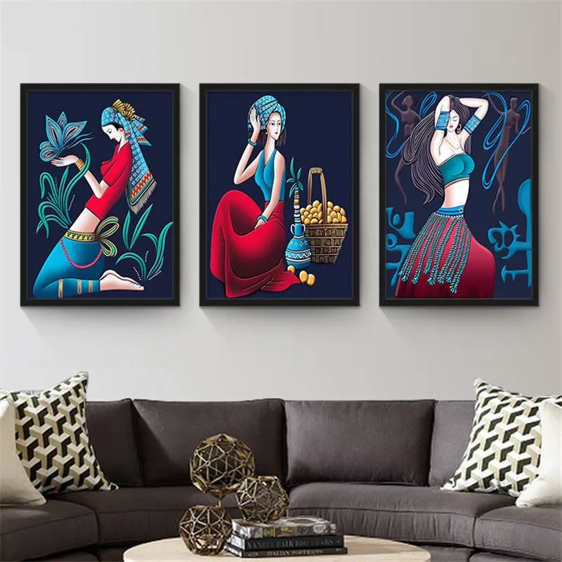 3 Панель без рамы плакат Wall Art китайская живопись на холсте национальных