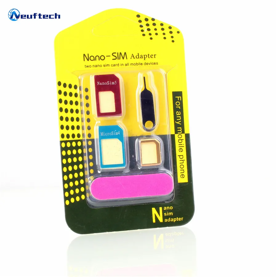 

For iPhone 4/4S NANO SIM Standard Card Transformation For iPhone 5/5S/5C 5 In 1 Micro NANO SIM Adapter for samsung s7 s8 s9 plus