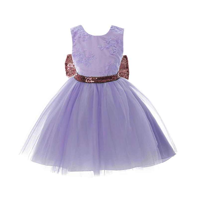 

Elegant Princess Girl Dresses Gold Bow Baptism Clothing Party Gown Toddler Kids Tutu Lace Dress For Girls Wedding Birthday Wear