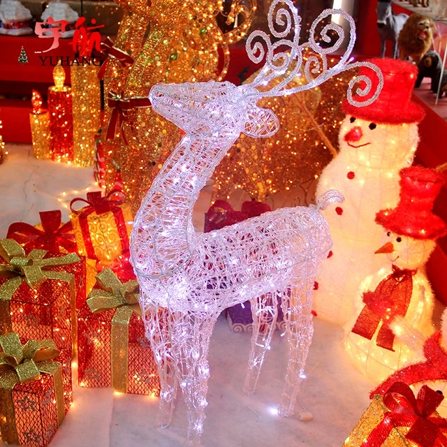 aerospace new large luminous white deer christmas reindeer ornaments scene with hotel supplies store window - White Deer Christmas Decoration aerospace new large luminous white deer christmas reindeer ornaments scene with hotel supplies store window - White Deer Christmas Decoration