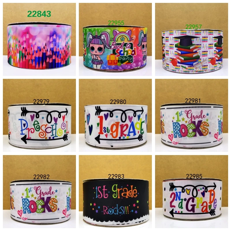 

Free shipping 2018 new arrival 50yards cartoon printed grosgrain ribbons 22985