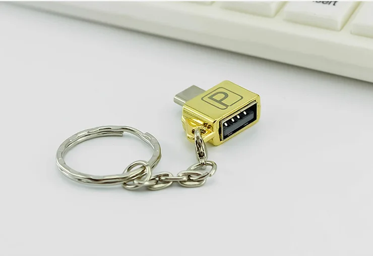 Металлический адаптер типа OTG-c к micro USB с цепной пряжкой Android мобильный телефон тип-c USB 2,0 адаптер конвертер для huawei xiaomi