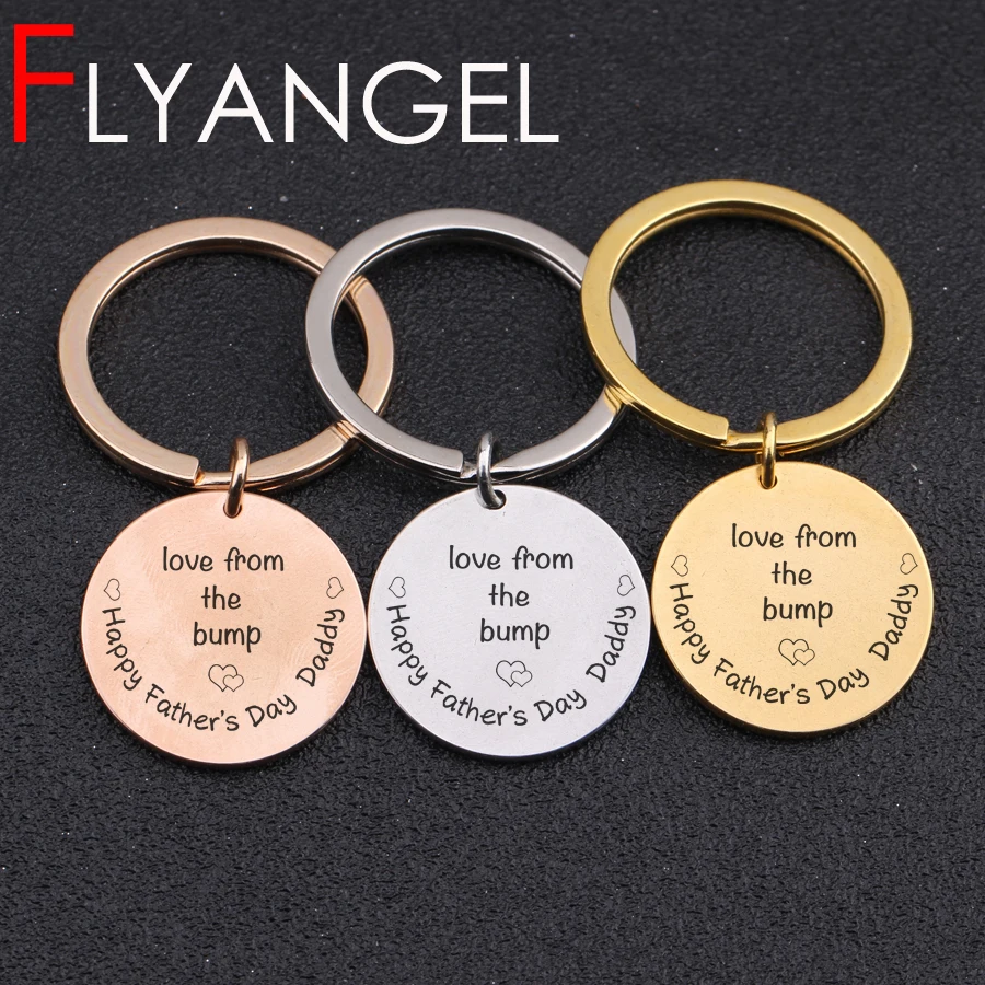 Beautiful Lettering Happy Father's Day Daday I Love From The Bump Keyring Dad's Gift Keys Holder Souvenir Jewelry Bag Charm Chic |