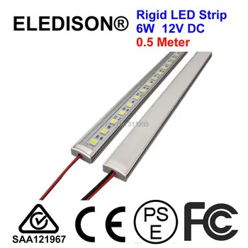 

Kitchen Light DC 12V 5050 0.5M 6W LED Hard Rigid LED Strip Bar Light Cabinet Closet Yacht RV Touring Car Solar Power Lights