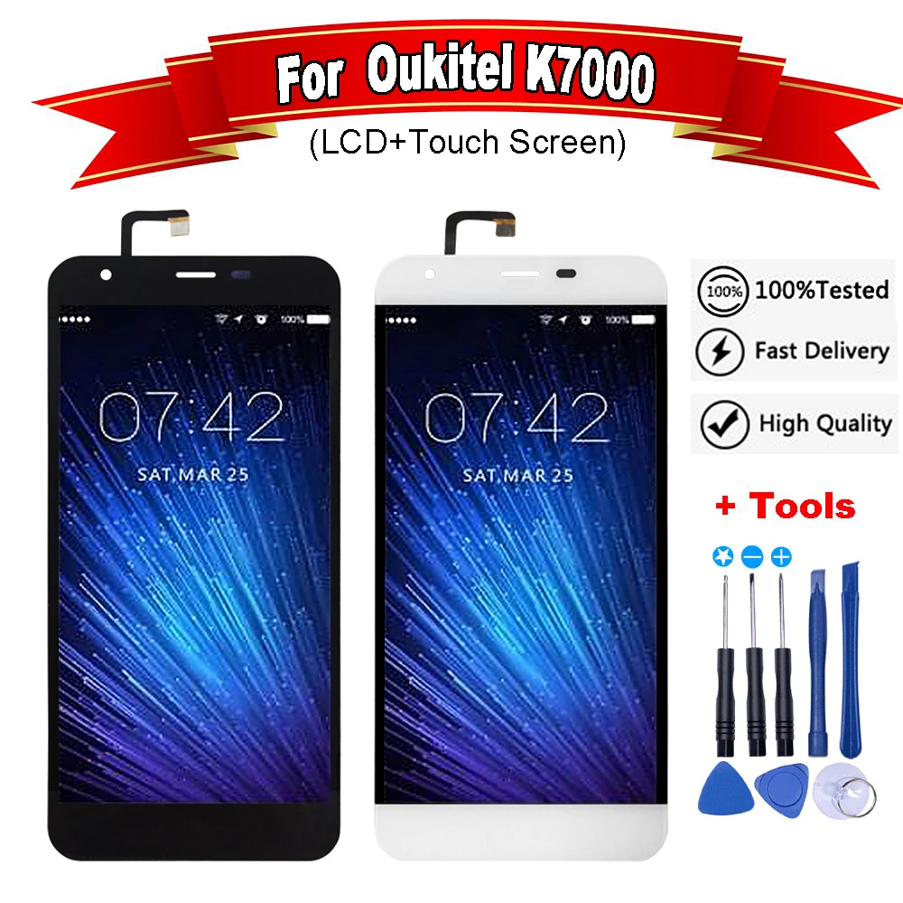 ЖК-дисплей 5 0 дюйма для Oukitel K7000 с сенсорным экраном в сборе k7000 LCD + Бесплатные