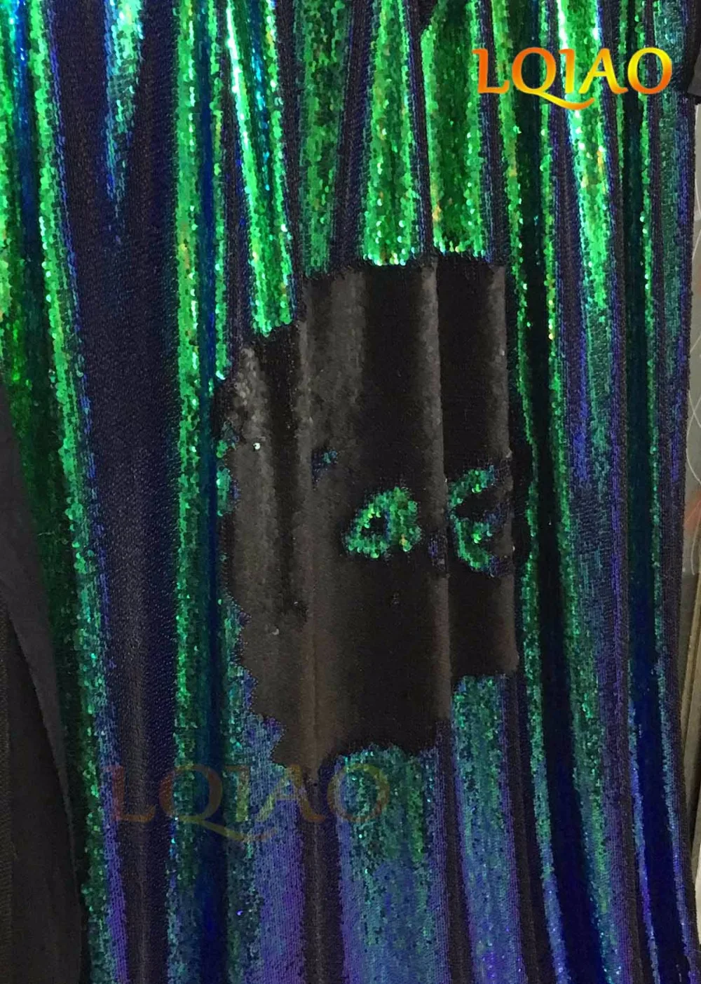 

Green&Black Mermaid Sequin Backdrop 4FTX6FT,Reversible Sequin Photo Booth Backdrop,Sparkly Fabric Wedding Backdrops Decoration