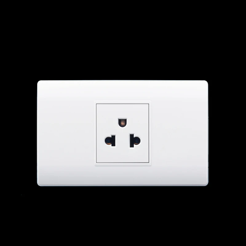 2Pcs US / Thailand Standard Plug Simple Style Wall Electrical Socket,15A White Power Outlet in