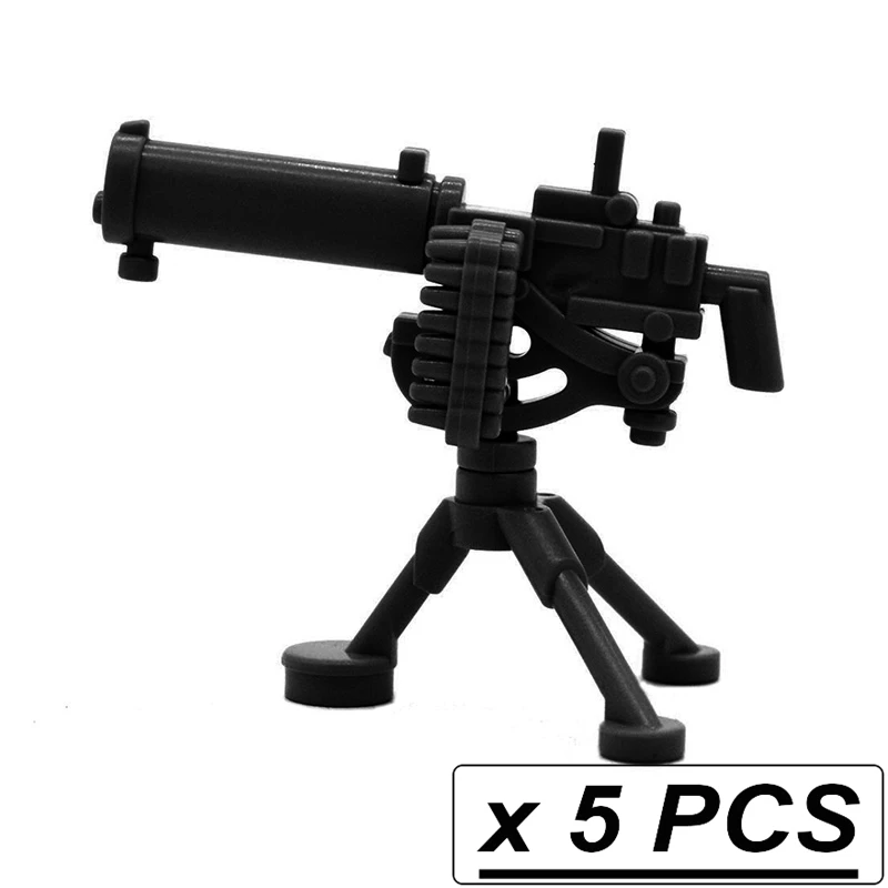 5 шт./лот MOC пистолеты гатлинг M2 Ступка M2HB M1919 строительный блок тяжелый пулемет штатив WW2 армейское оружие детские игрушки CPJ30082 - Цвет: 5pcs CPJ30015