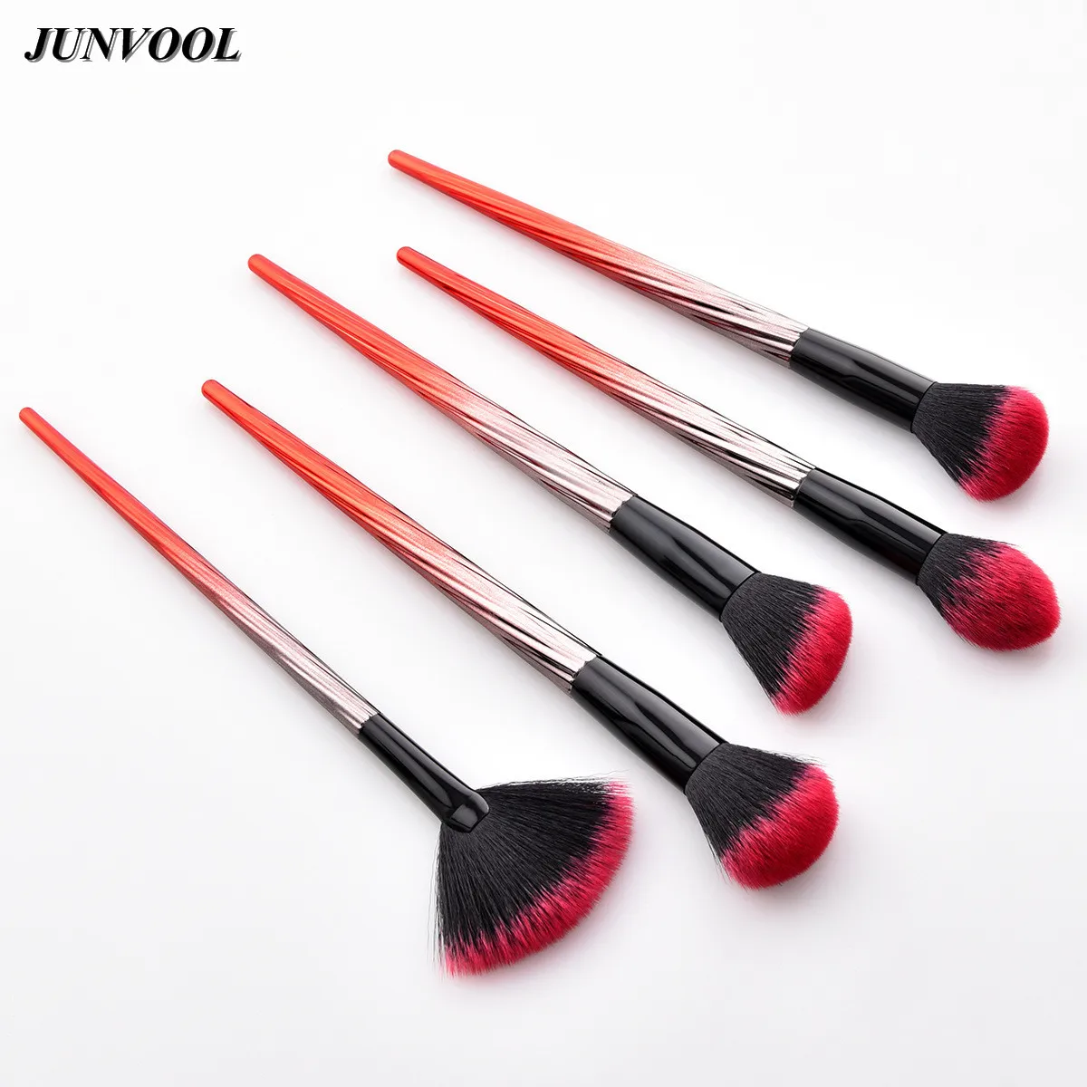 5Pcs Beauty Women Powder Brushes Black Red Soft Foundation Blush Face