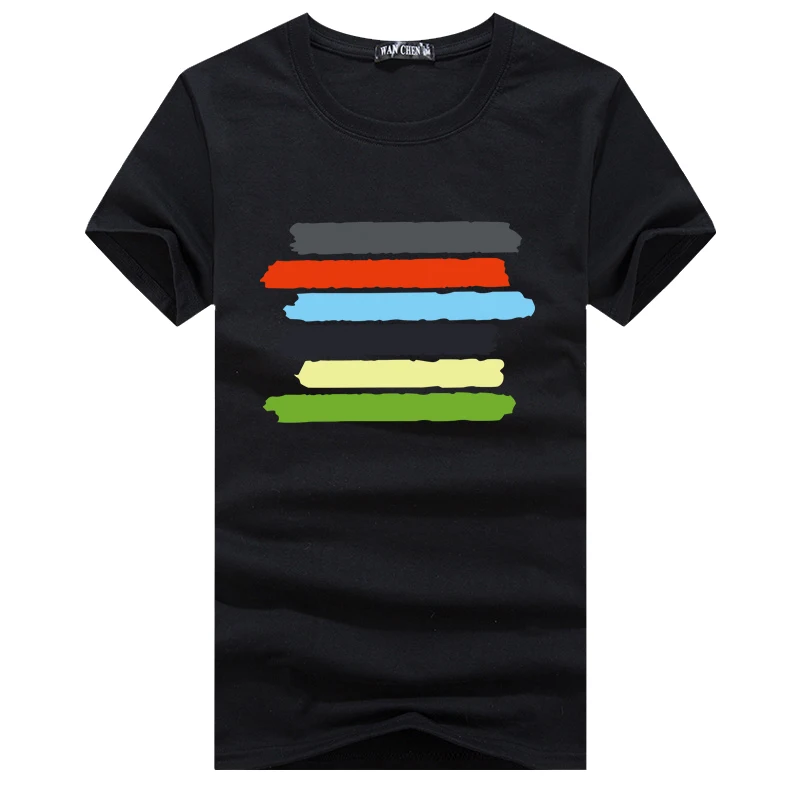 

2019 New Fashion Colorful stripe tshirt Printed Men T shirt Short Sleeve Casual t-shirt Hipster Fractal Pattern tees Cool Tops