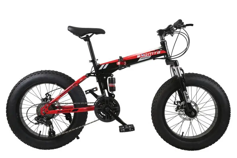 KUBEEN Снежный велосипед MTB 2" 7 21 24 27 скорость двойной диск горный Fat велосипедная Подвеска стальная рама 4" Шины алюминиевые колеса 20 кг - Цвет: black red 1