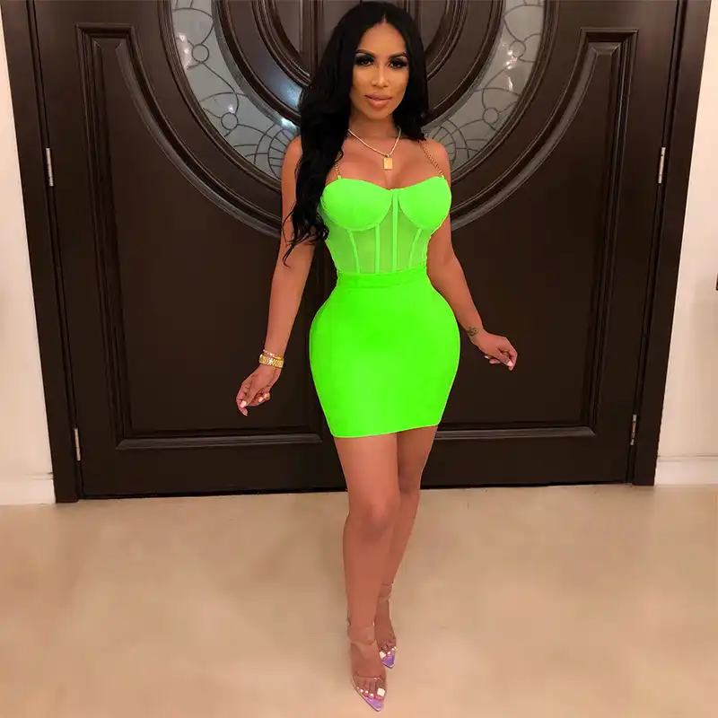 neon lime green dress