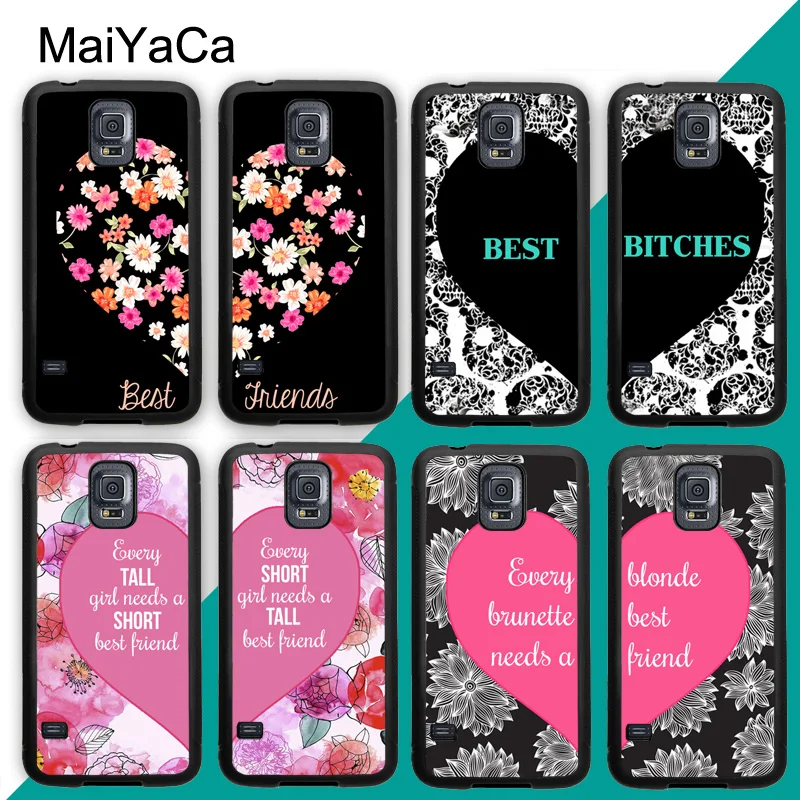 Bff Цветочные пары подходящих чехлов для Samsung A21S A20e A71 A51 A10 A40 A50 A70 Galaxy S20 Plus S10 S9 Note 20