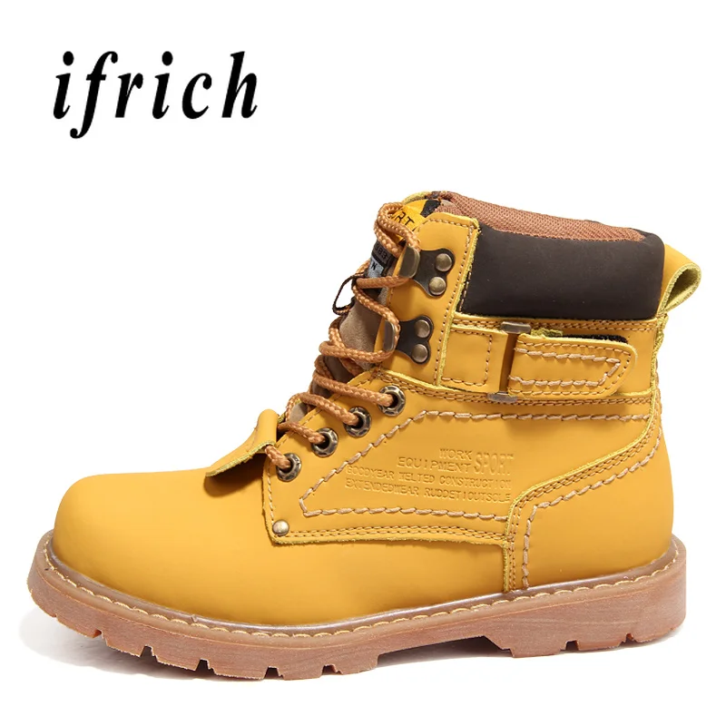 

2019 Hot Working Safety Boots Men Inside Fur Skiing Men Boots Brand Designer Casual Men Shoes Yellow Brown Men Leather Boots