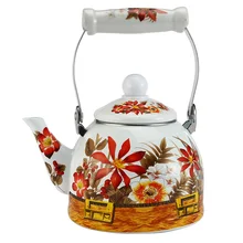 Чайник для воды 1,5 л, эмалированный цветочный чайник, керамический чайник, используемый на электромагнитной плите/газовом диапазоне/электронных трубчатых нагревателей, кухонных принадлежностей