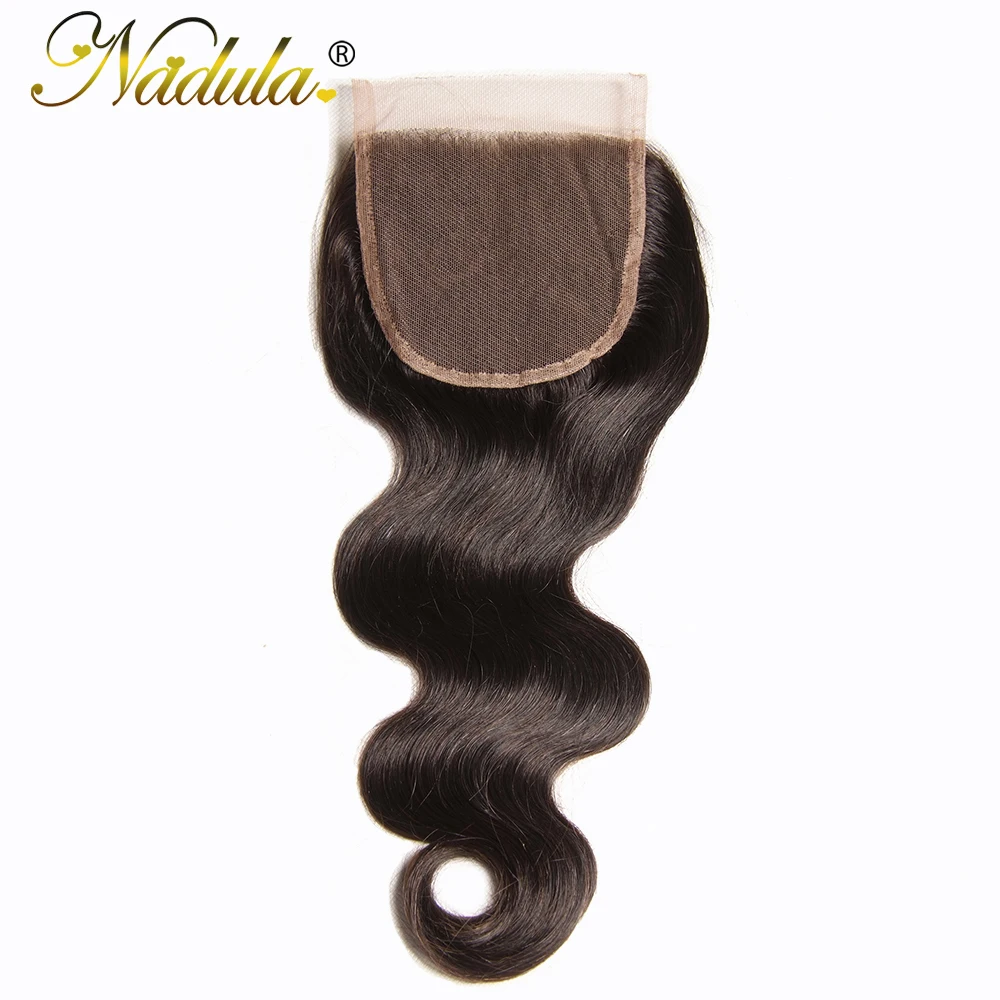 

Nadula Hair 10-20inch Brazilian Body Wave Hair Lace Closure 4*4 Remy Human Hair Swiss Lace Closure 120% Density
