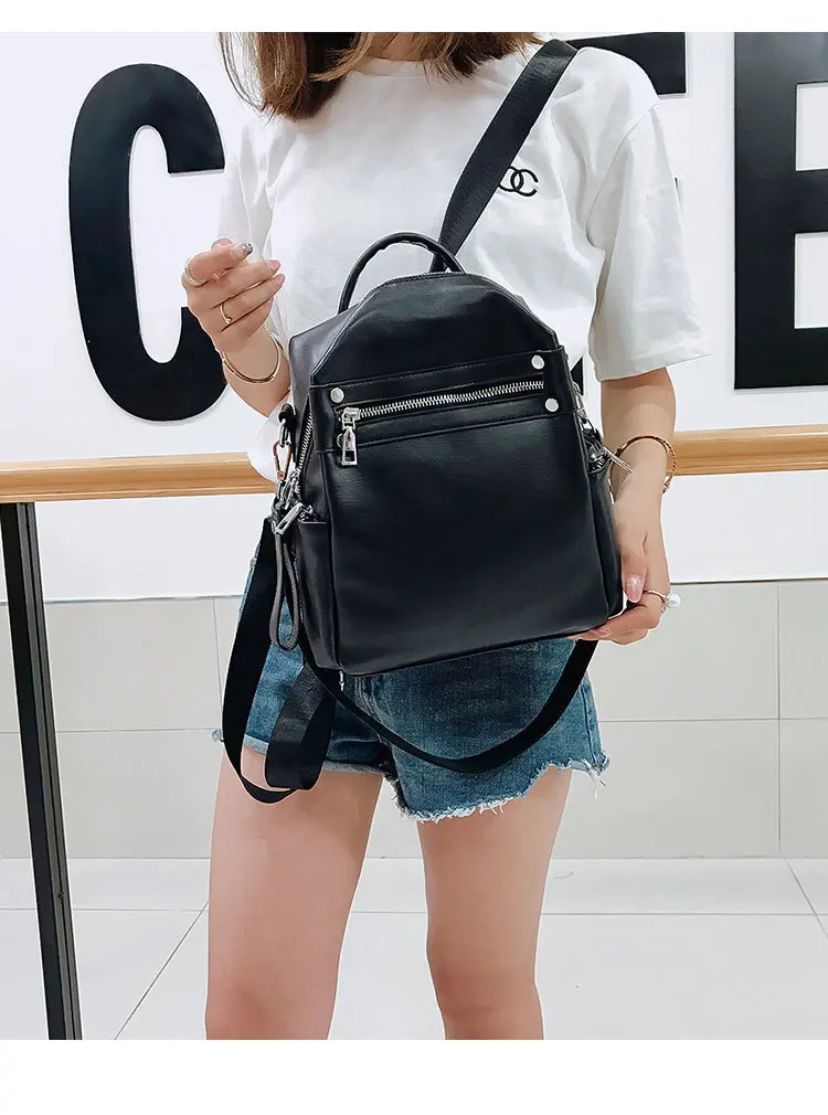 Multi-function Solid Travel Shoulder Bag Backpack