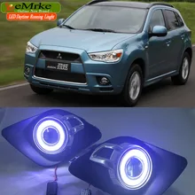 СВЕТОДИОДНЫЕ Фары Дневного Света Для Mitsubishi ASX RVR 2011 2012 LED Angel Eye DRL H11 55 Вт Противотуманная Фара Галоген