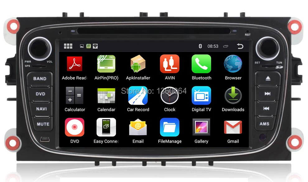 Best Quad Core 1024*600 Resolution 2 Din Android 5.1.1 Car DVD For Ford Mondeo/Focus/S-max/C-max/Galaxy GPS Radio RDS CANBUS WiFi 3G 2