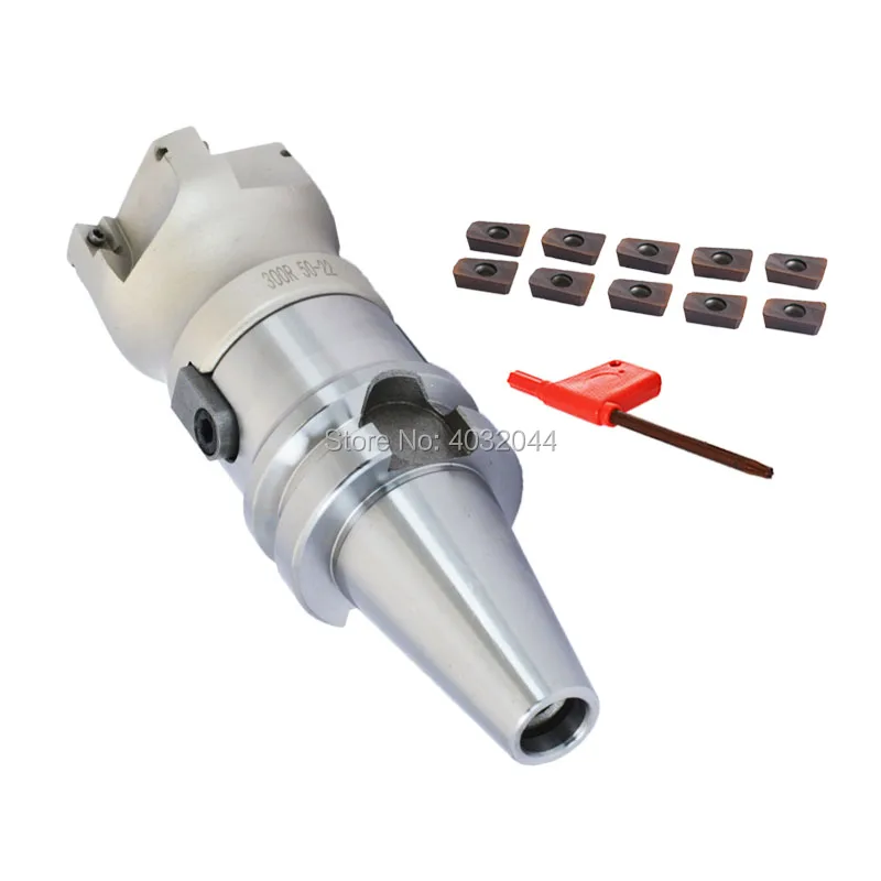 

BT30-FMB22-45L 60L Mohs face milling handle+BAP300R 50 22 5T 63 22 6T face milling cutter head+10pcs APMT1135 H2 carbide blade