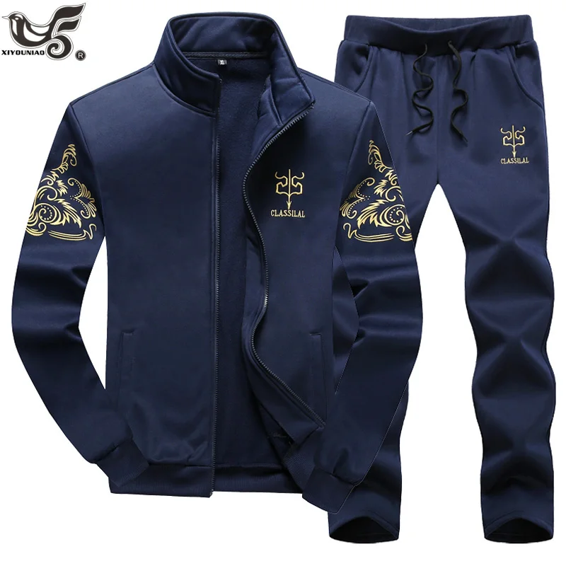 XIYOUNIAO plus size M~7XL 8XL 9XL new Men's Sportwear Suit Sweatshirt Tracksuit Hoodie Men Casual Outwear 2PC Jacket+Pants Sets